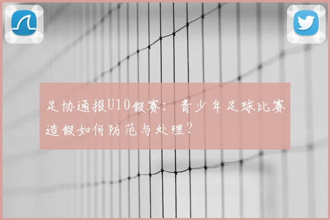 足协通报U10假赛：青少年足球比赛造假如何防范与处理？